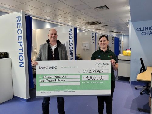 Glasgow Street Aid Receives a £4,000 boost from Mac Mic Foundation